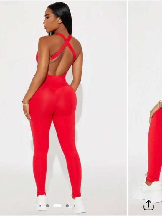 Red Sport Jumpsuit - Picture 3 of 5